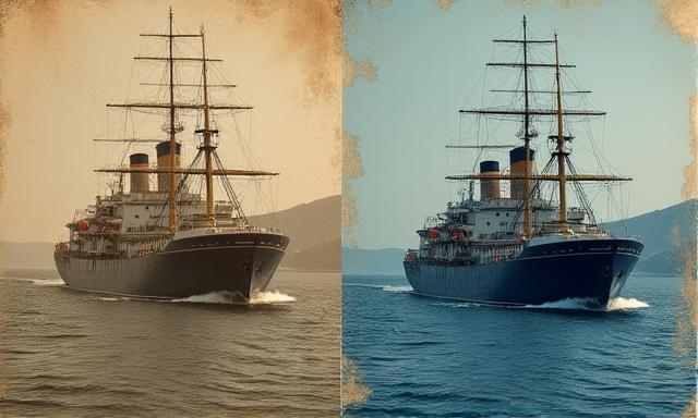 Digitale restauratie van oude maritieme foto's